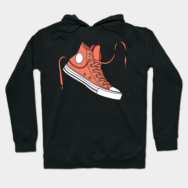 Peach high tops Hoodie by MickeyEdwards